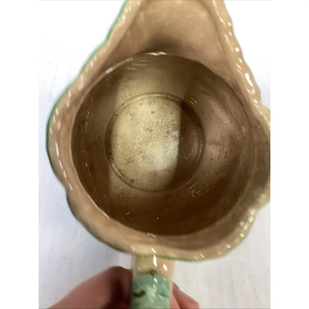 Vintage Majolica Colorful Floral Milk Pitcher - 5.5”H